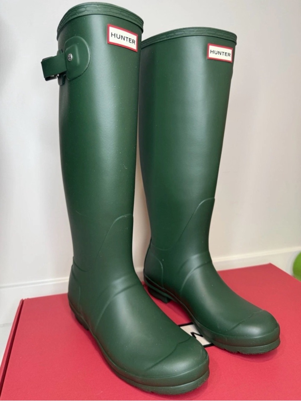Hunter Tall Matte Forest Green Rain Boots